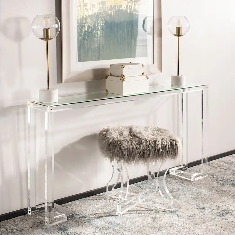 SAFAVIEH Couture Camryn Acrylic Console Table - Clear - 60 W x 10 L x 30 H - 52Wx10Dx30H