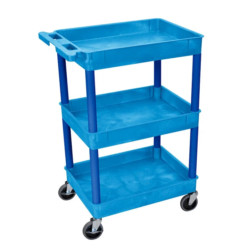3 Tub Shelf Utility Cart with 100 lb Per Shelf Capacity