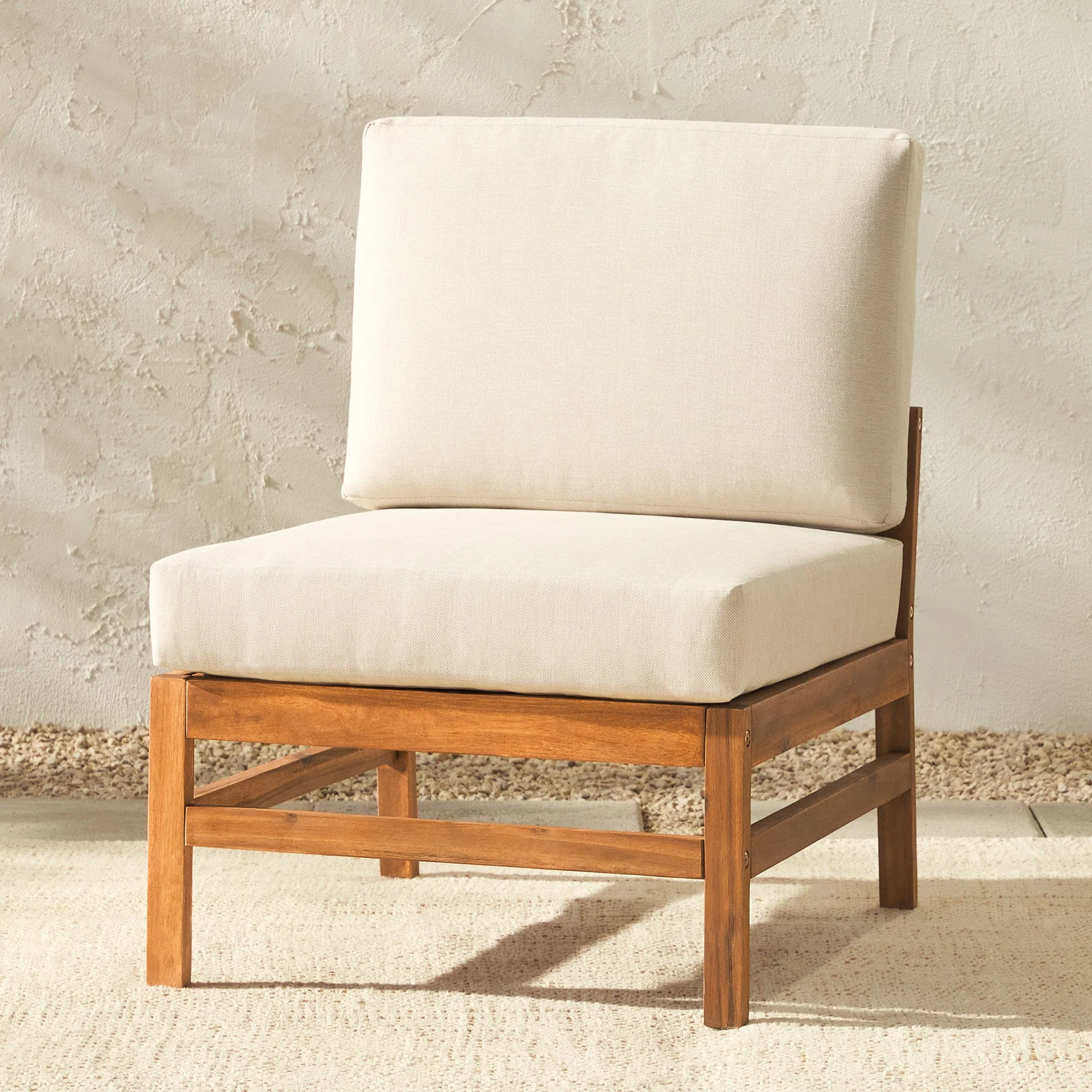 Vincent Acacia Wood Modular Chevron Sectional Seats