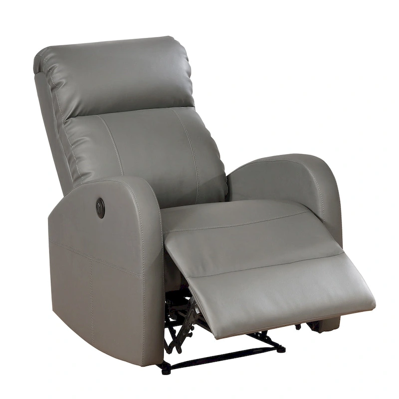 AC Pacific Modern Faux Leather Small Powered Reading Recliner