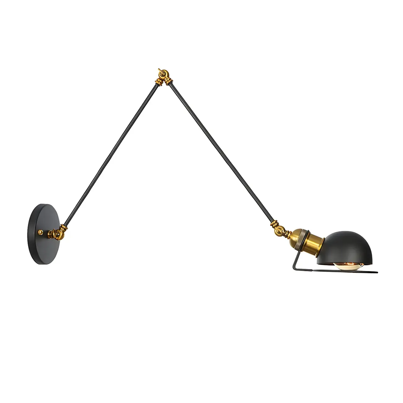 Industrial Black Adjustable Swing Arm Wall Sconce