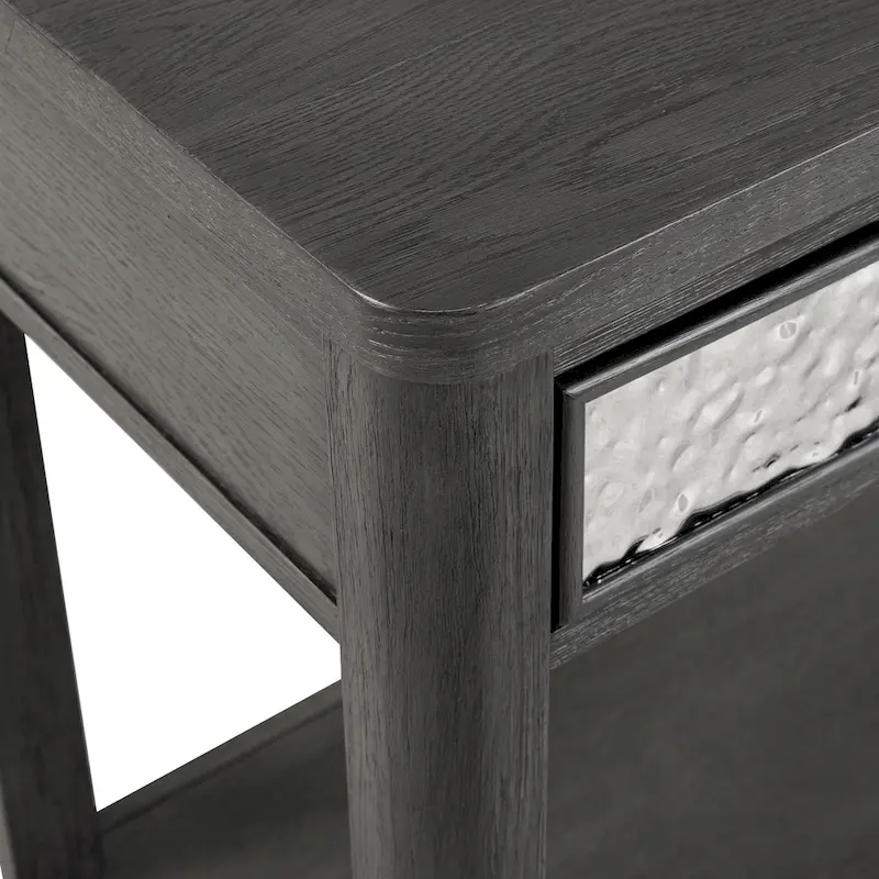 Furniture of America Piez Modern Ash Grey Wood 2-Drawer Sofa Table with Open Shelf