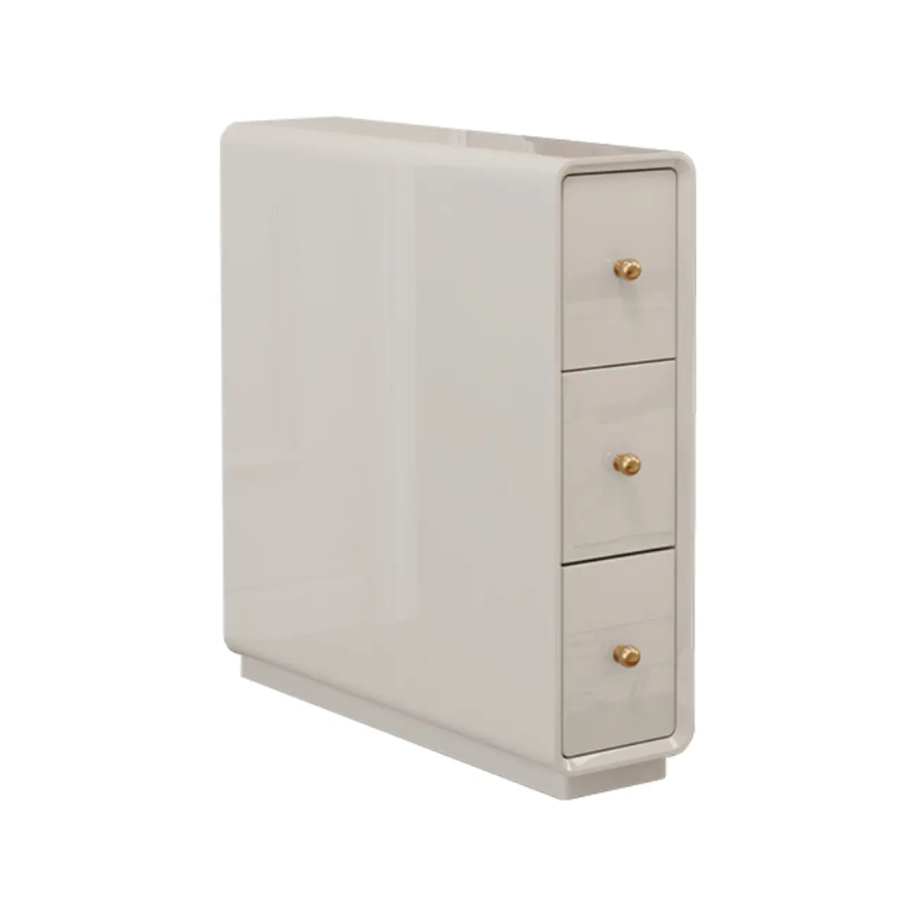 Narrow Rectangle Walnut Wood Side Table with Drawers