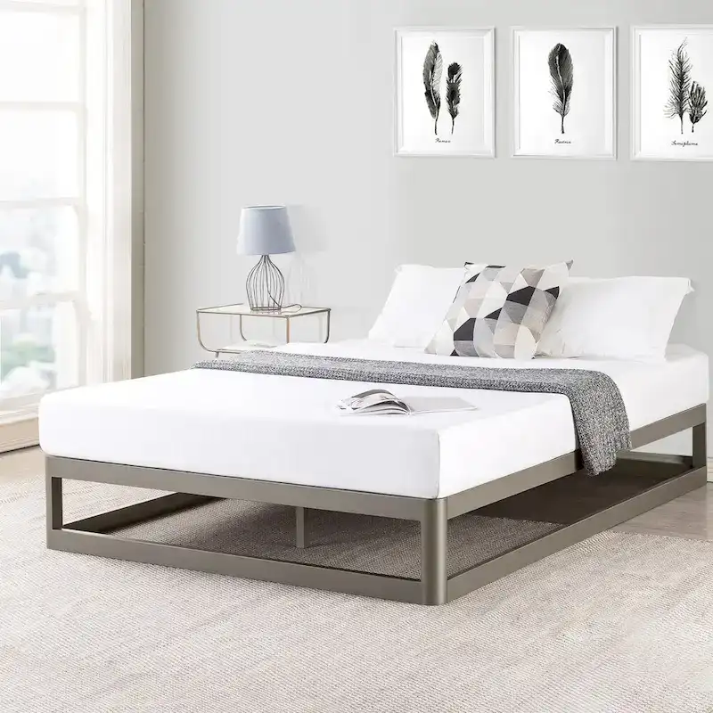 McAlpin 12-inch Heavy Duty Metal Platform Bed Frame Grey