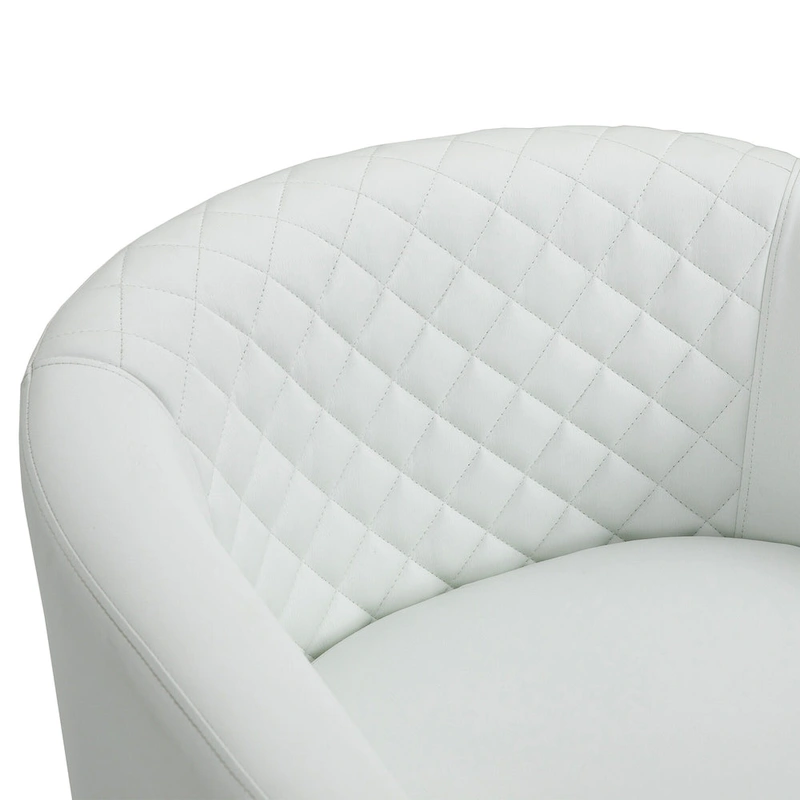 Ethan Accent Chair Barrel PU Leather with Nailhead Trim