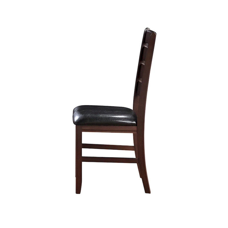 Faux Leather Ladder Back Side Chairs and Solid Wood Set of 2 - 23 L x 20 W x 40 H