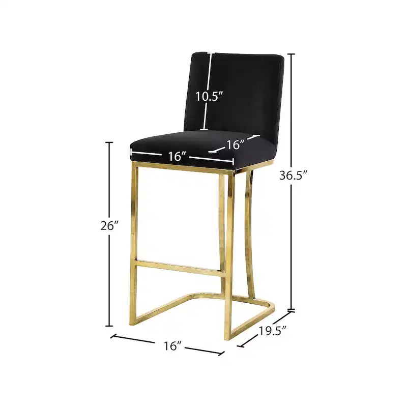Meridian Furniture,Heidi Black Velvet Stool
