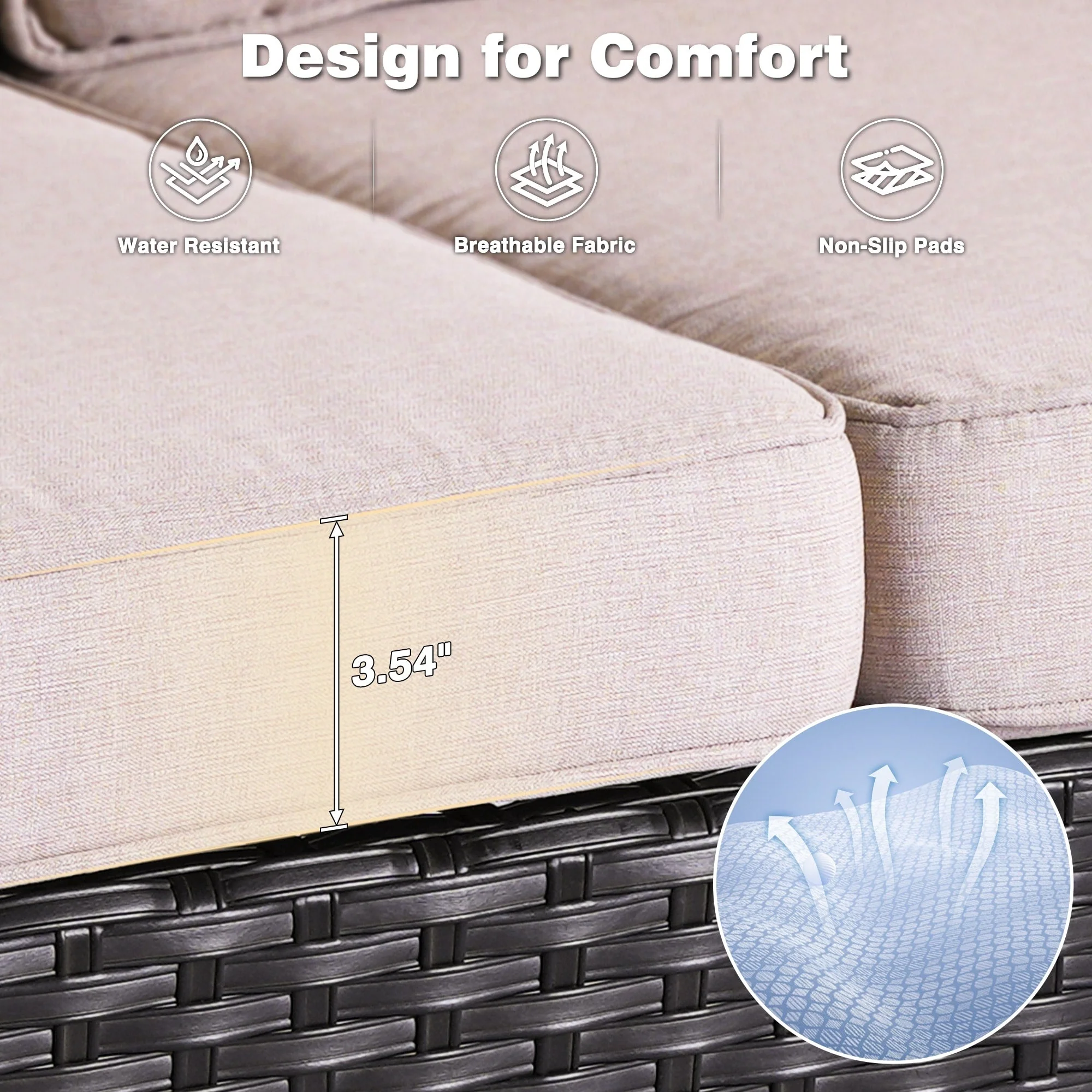 OVIOS 8-piece Patio Wicker Furniture Swivel Chair Set