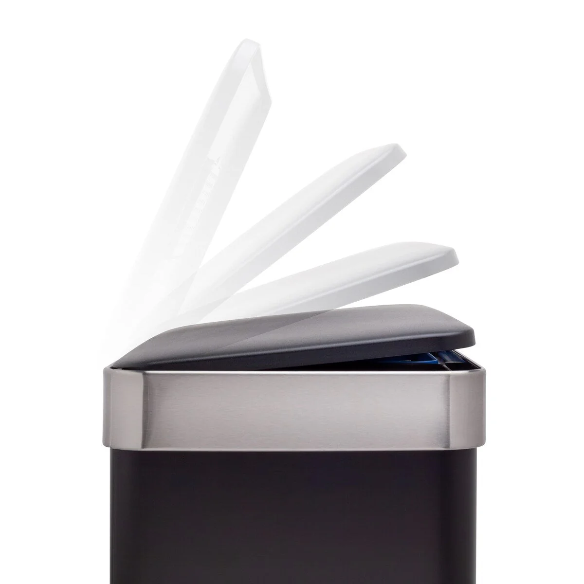 Qualiazero 16 Gal (8 Gal dual unit) Rectangular Recycle Step Can - Stainless Steel