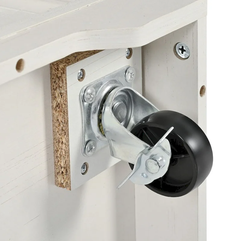 Farmhouse Kitchen Island Cart with Wheels, Power Outlet