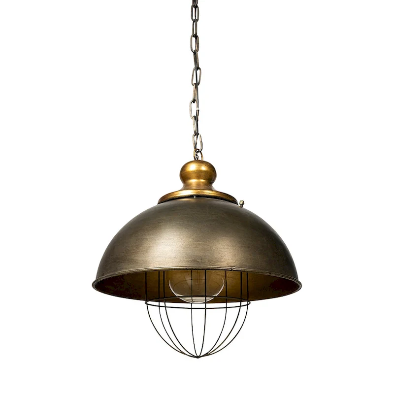Dawson II Gold Metal Pendant Light - 16 W x 16 D x 17 H