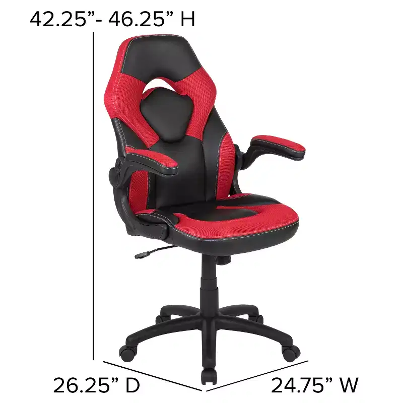 Flash Furniture Gaming Desk and Racing Chair Set with Cup Holder, Headphone Hook & 2 Wire Management Holes