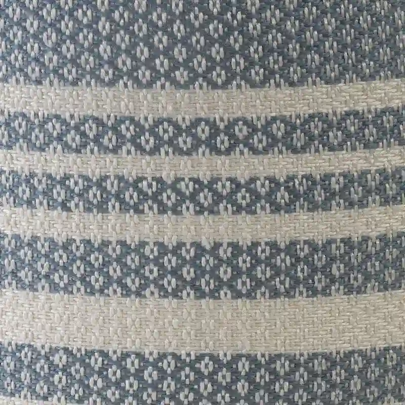 20 Blue and White Striped Round Pouf Ottoman