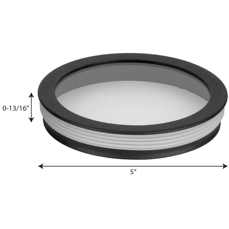 Cylinder Lens Collection Black 5-Inch Round Cylinder Cover - 0.83  x 5  x 5