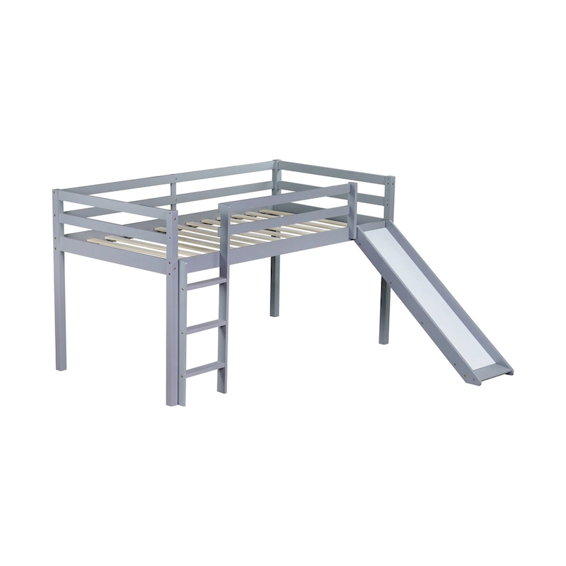 Twin Loft Bed with Slide and Low-Profile Design