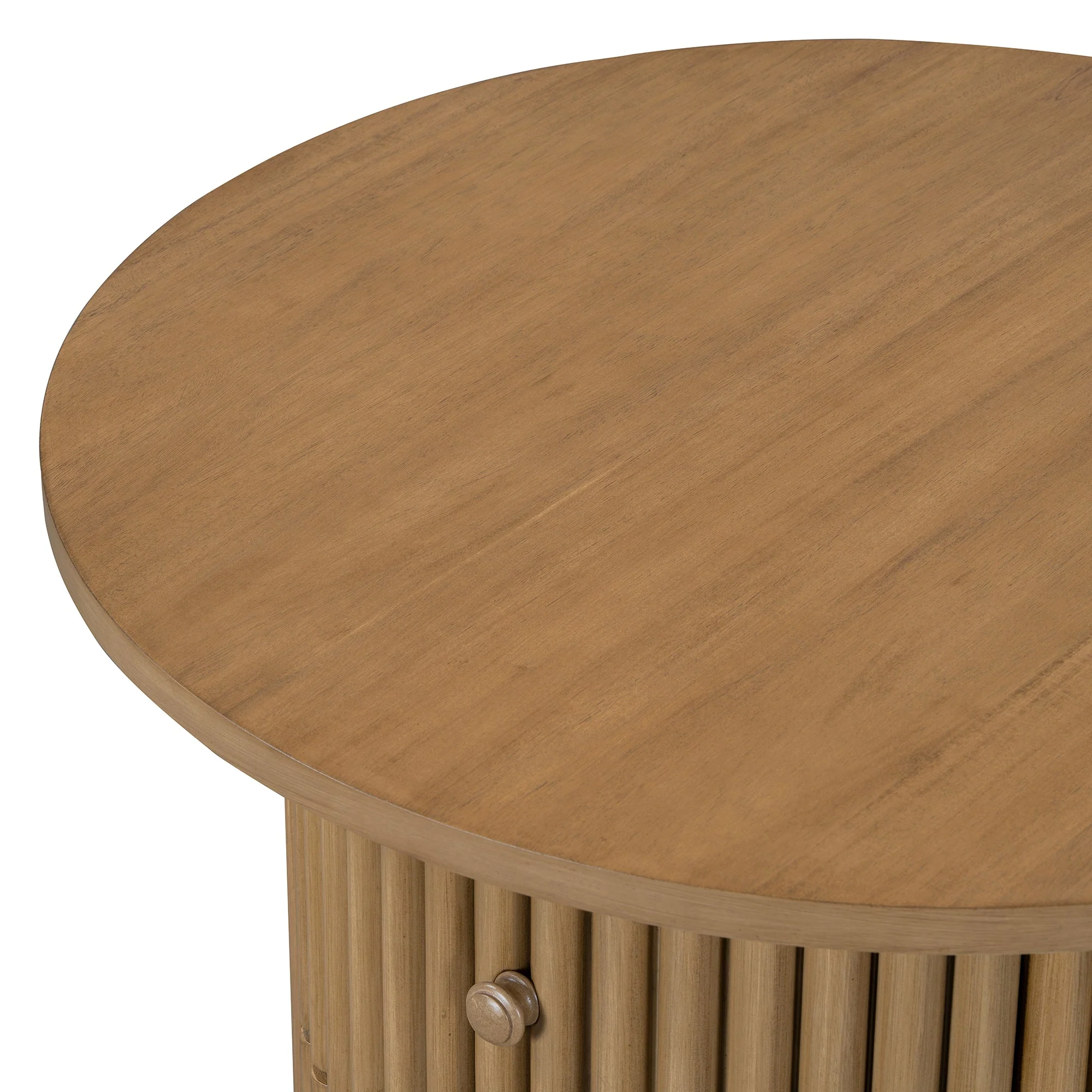 Walker Edison | Reeded Round Coffee Table with a Drawer