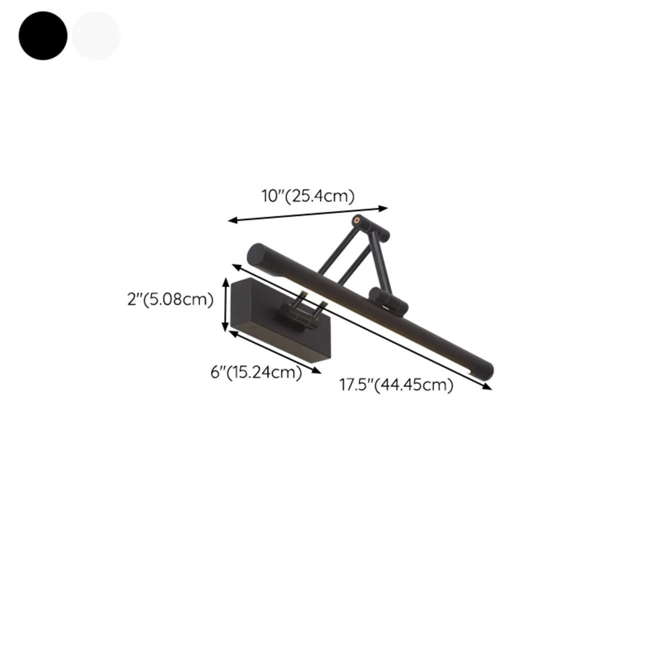 Adjustable Black Metal Cylinder LED Vanity Lights