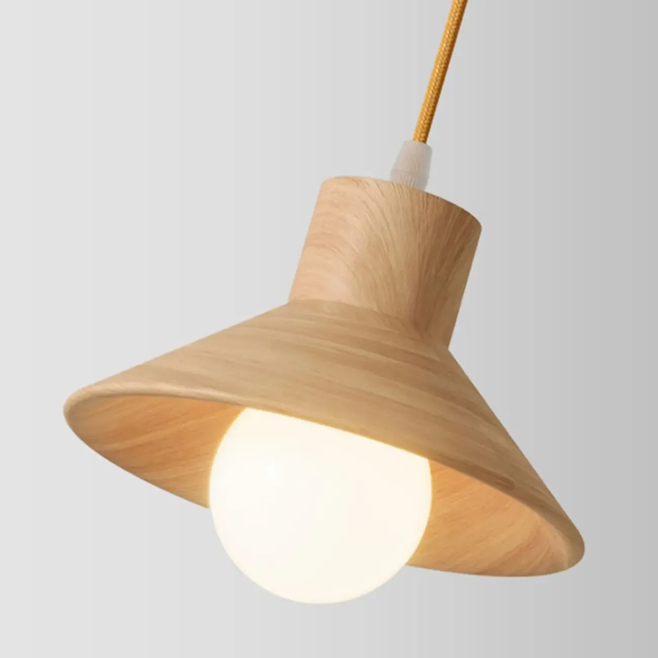 Rustic Island Light Modern Wood 3 Lights Cone Island Pendant