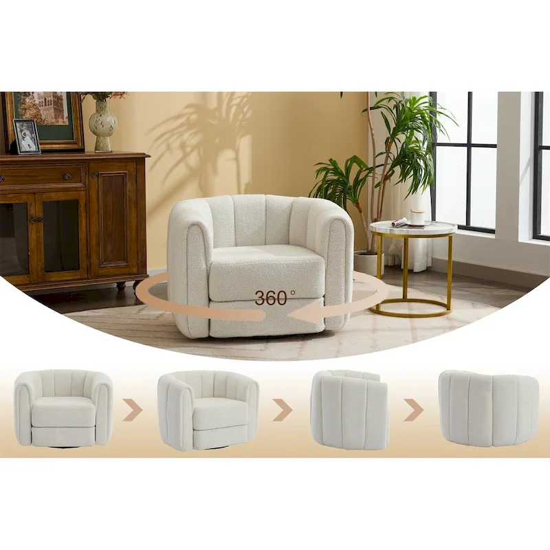 Modern Upholstered Swivel Accent Barrel Chair