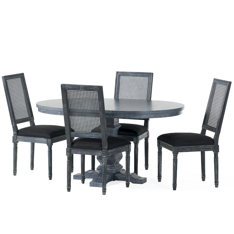 Pampas Wood and Cane Dining Set by Christopher Knight Home