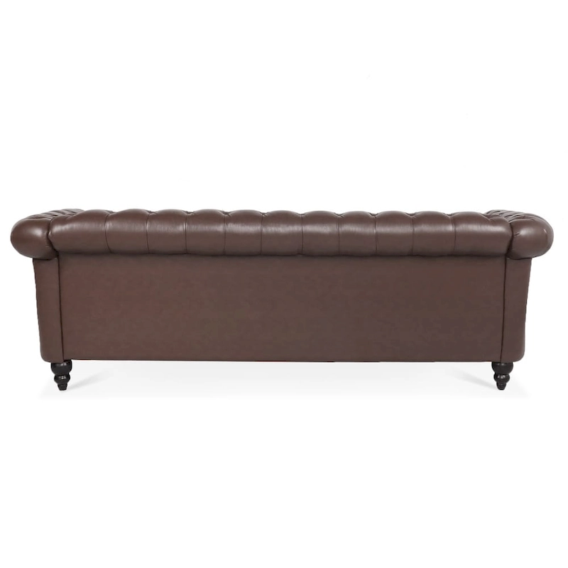 84.65 PU Rolled Arm Chesterfield 3 Seater Sofa