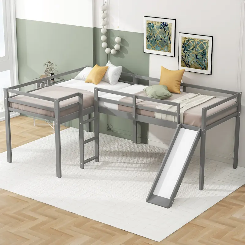 Loft Bed with Ladder and Slide