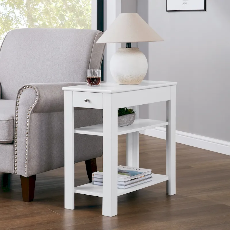 Convenience Concepts Designs2Go 1 Drawer Baja Chairside End Table with Shelves