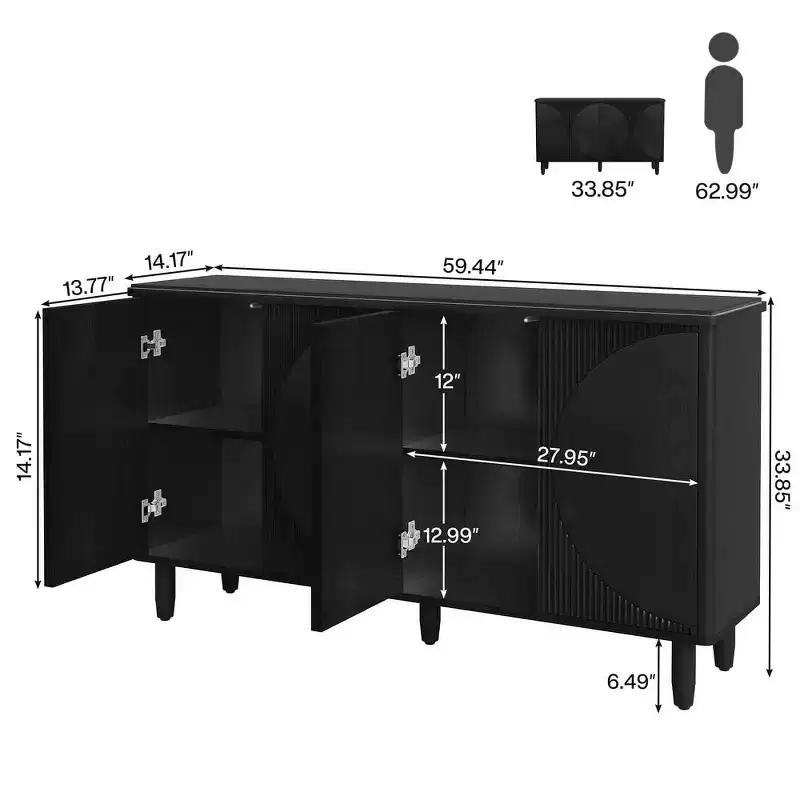 59.4-Inch Buffet Cabinet Sideboard