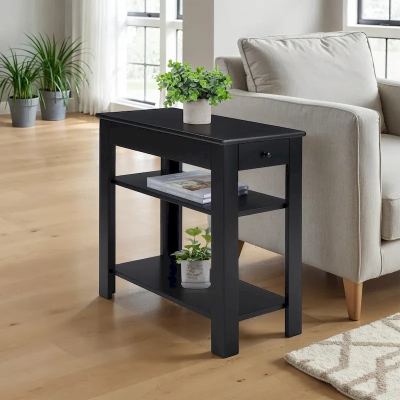 Single-Drawer Sofa Side Table with Shelf