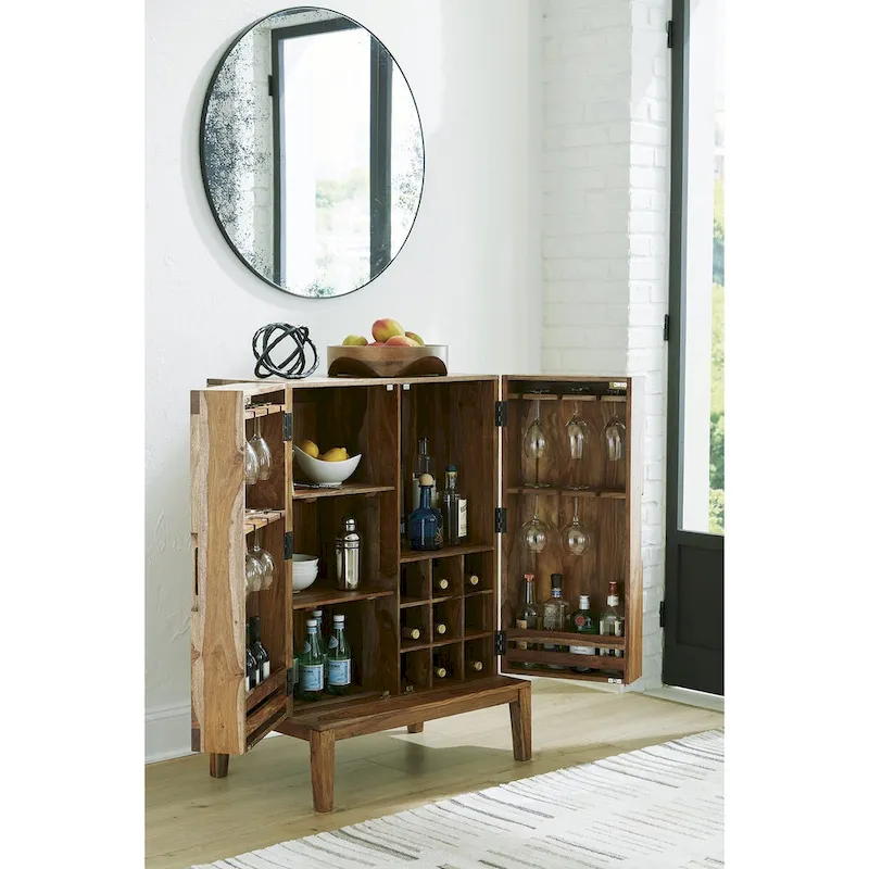 Signature Design by Ashley Dressonni Brown Bar Cabinet - 32 W x 20 D x 45 H