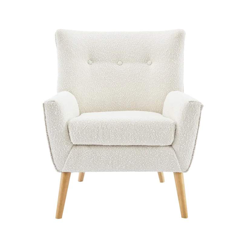 Almond Boucle Tufted Back Accent Chair by Christopher Knight Home