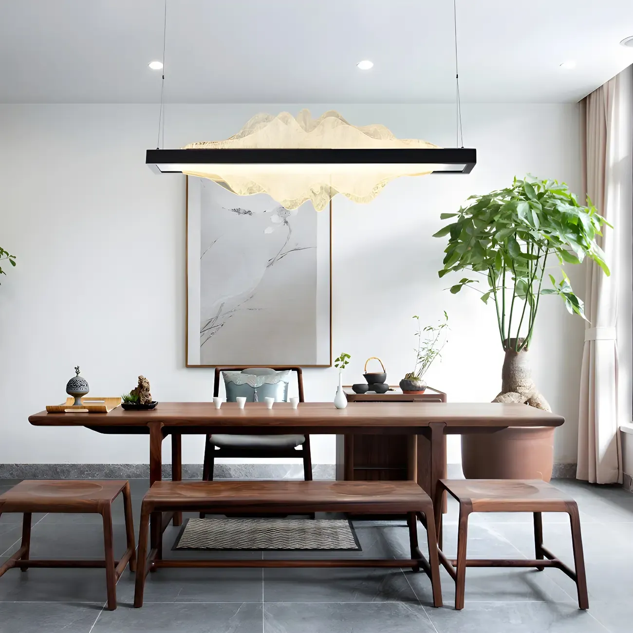 Modern Metal Rectangular Unique Pendant Light