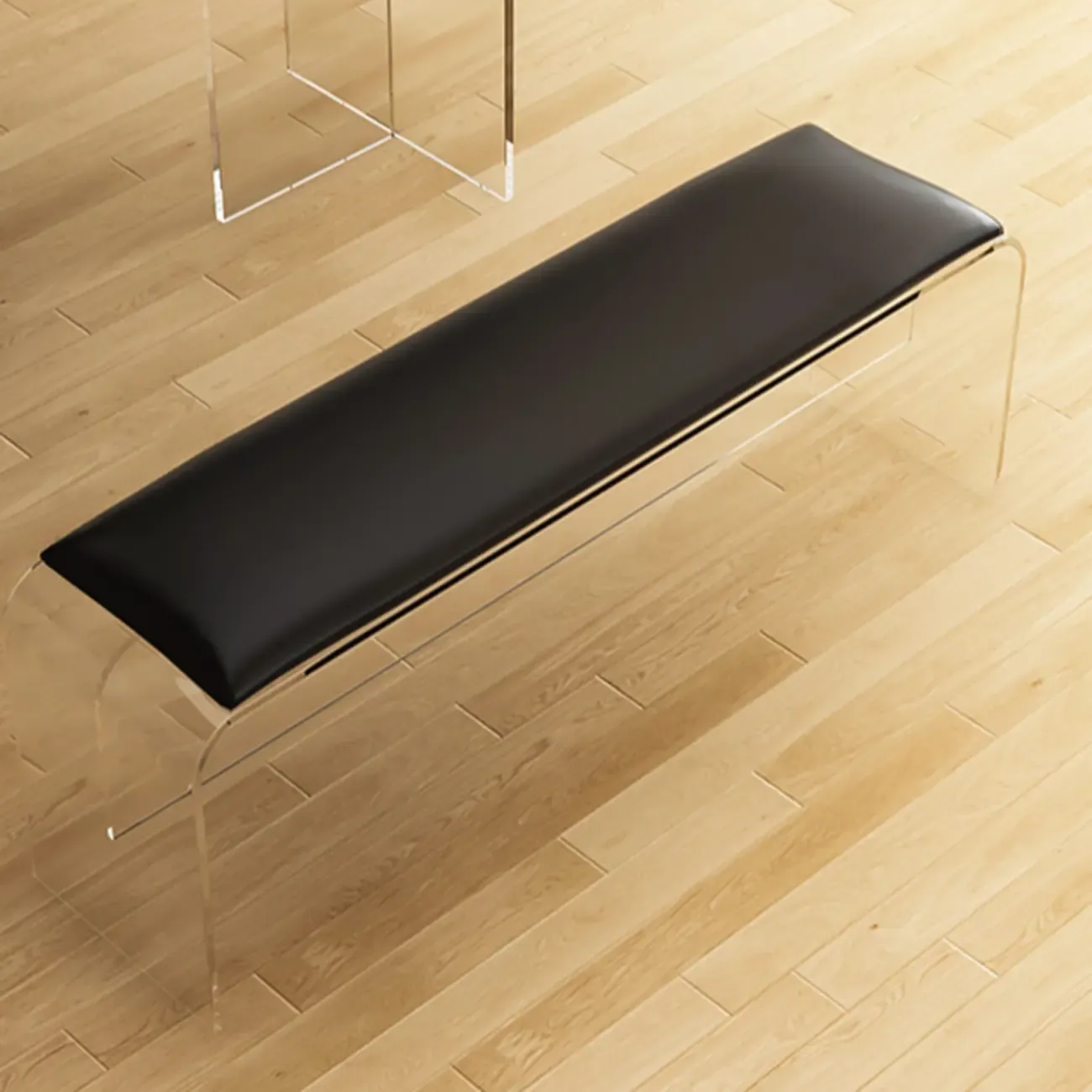 Acrylic Black Upholstered Bedroom Bench