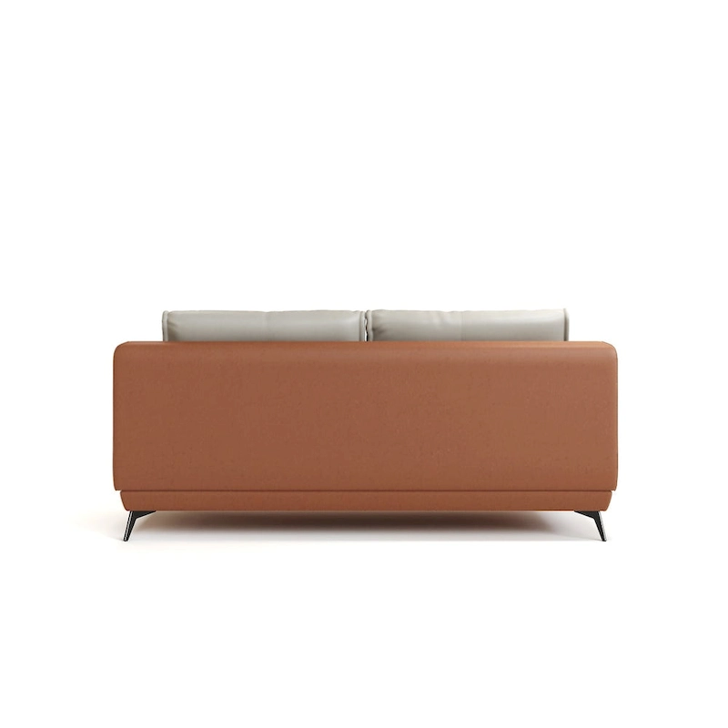 Modern Faux Leather 3-Seater Sofa with Black Legs - two seat