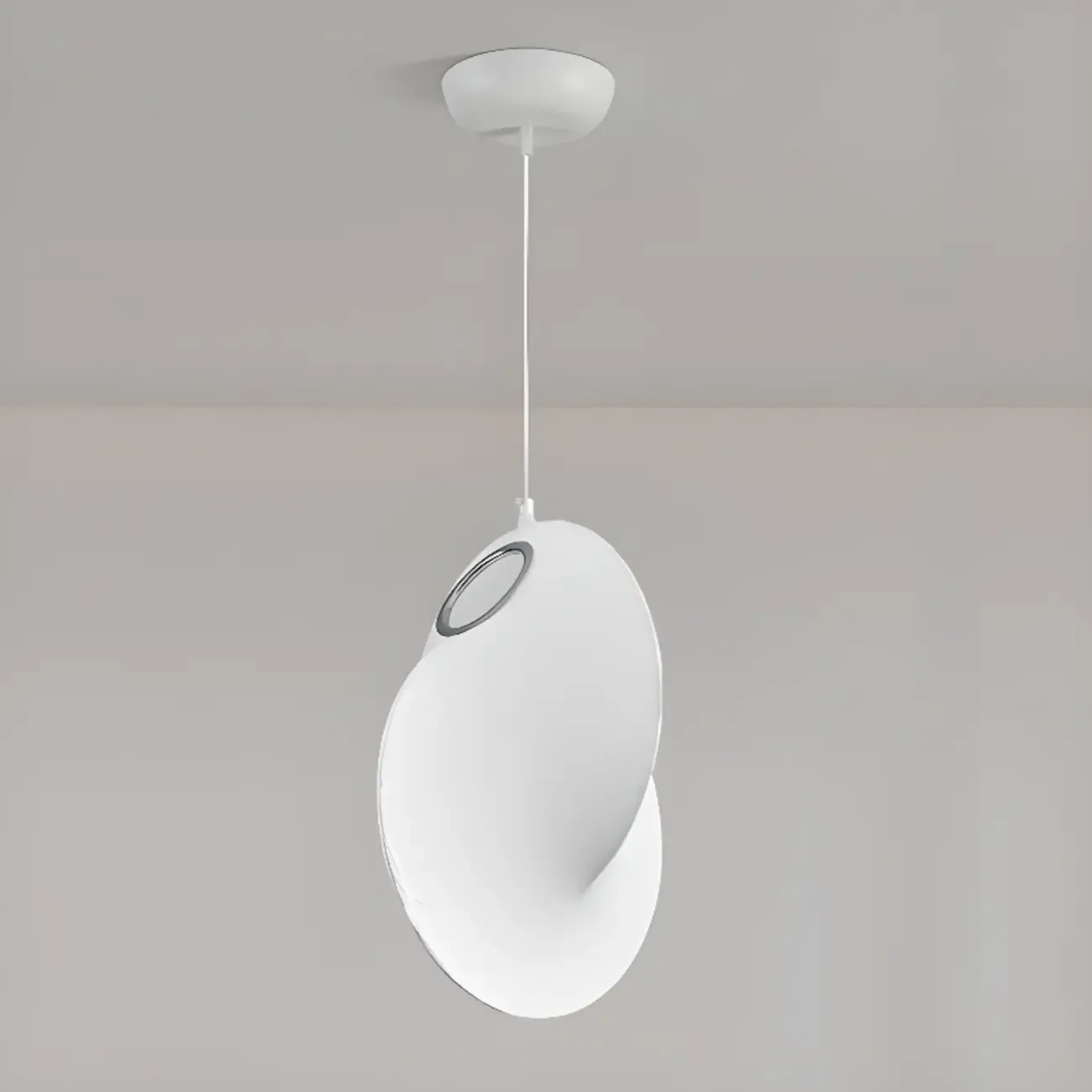 Modern White Fabric Adjustable Living Room Pendant Light