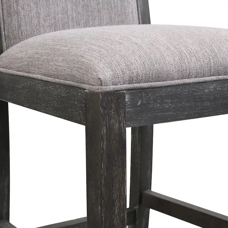 Roomfitters Retro Bar Stools, Set of 2 Upholstered 30.5 Bar Height Chairs with Fabric Cushion and Wood Frame