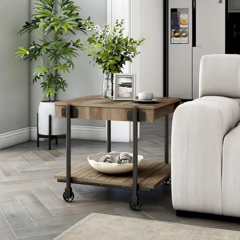 24-inch Steel 1-Shelf End Table