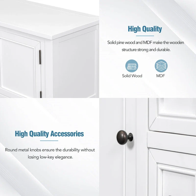 Buffet Sideboard Console Table with Bottom Shelf