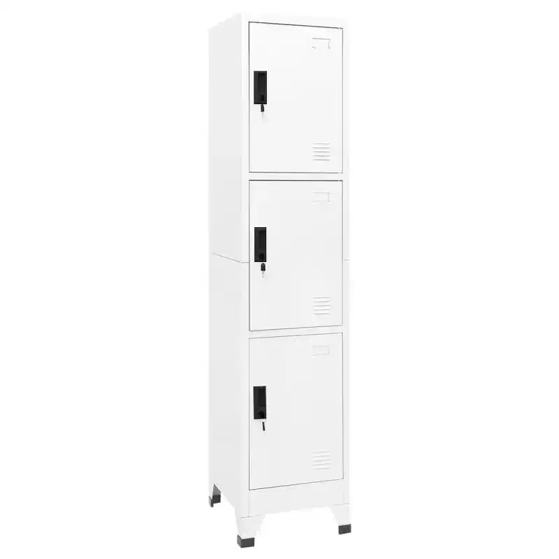 vidaXL Locker Cabinet White Steel 70.9 in height Locker Cabinet