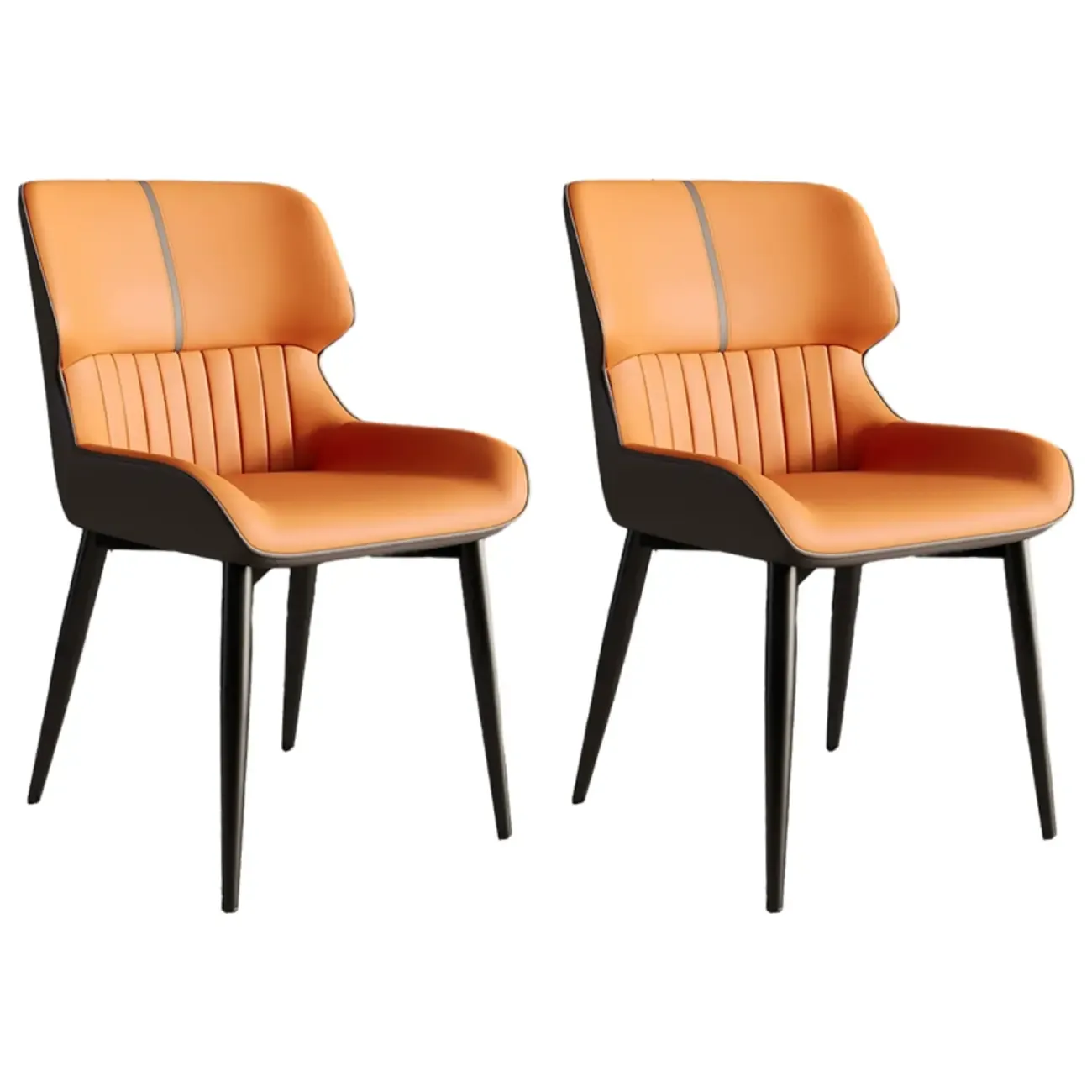 Leather Low Solid Back Armless Dining Side Chair