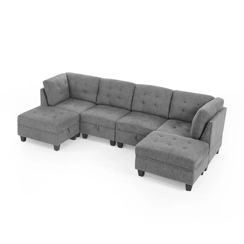 DIY Combination Modular Sectional Sofa, Gray