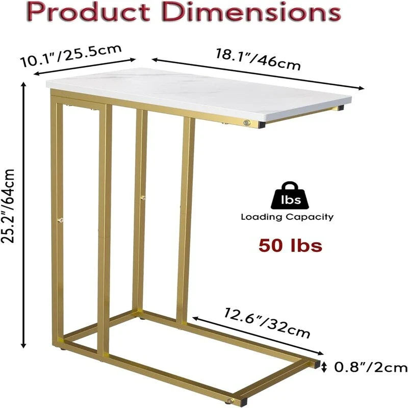Small C Shaped End Table - 10D x 18.1W x 25H