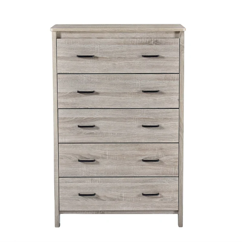 5 Drawer Chest,Sonoma Gray Oak/Walnut