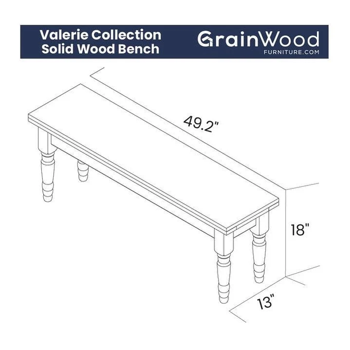 Grain Wood Furniture Valerie Solid Wood Dining Bench