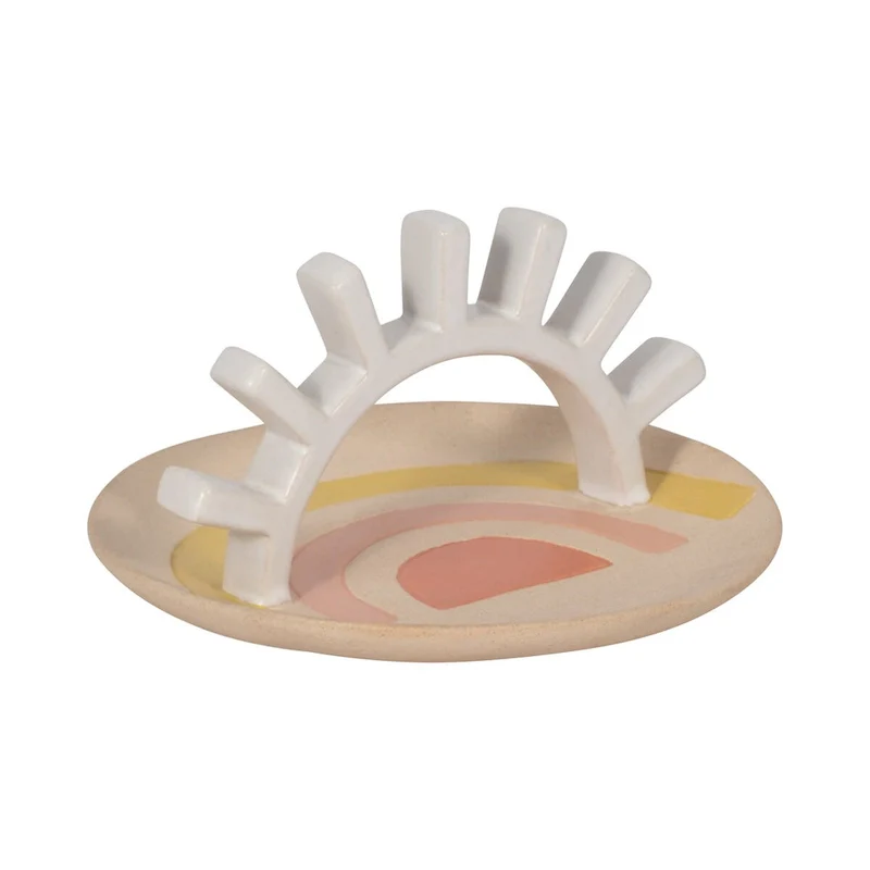 Sagebrook Home Ceramic Multi 6  Sunshine Trinket Tray - 5.5  x 5.5  x 3.5