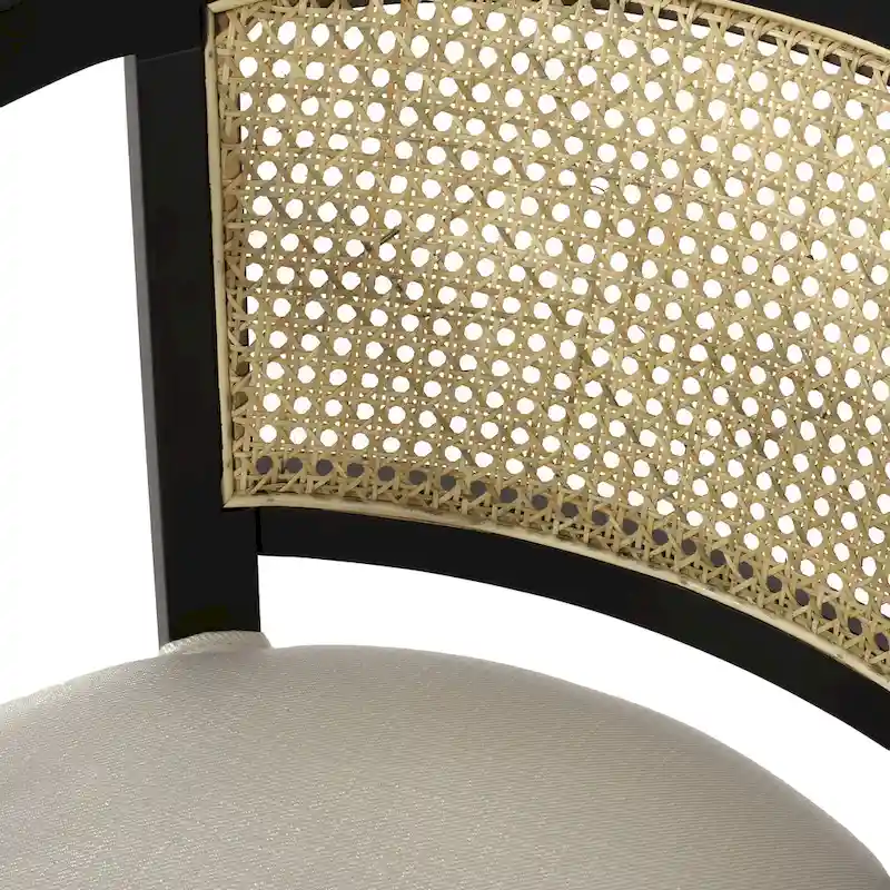 Currant Cane Upholstered Rubberwood Dining Chairs by Christopher Knight Home- Set of 2