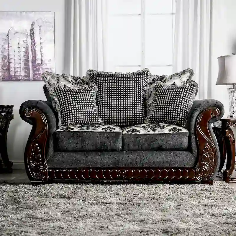 Mansuri Traditional Chenille Rolled Arms 2-Piece Sofa Set by Gracewood Hollow