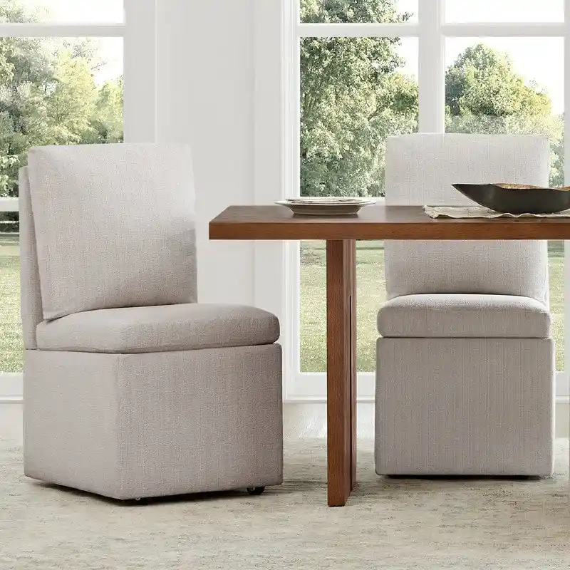 Nathan Dining Chair with Caster & Storage Set of 2 - N/A