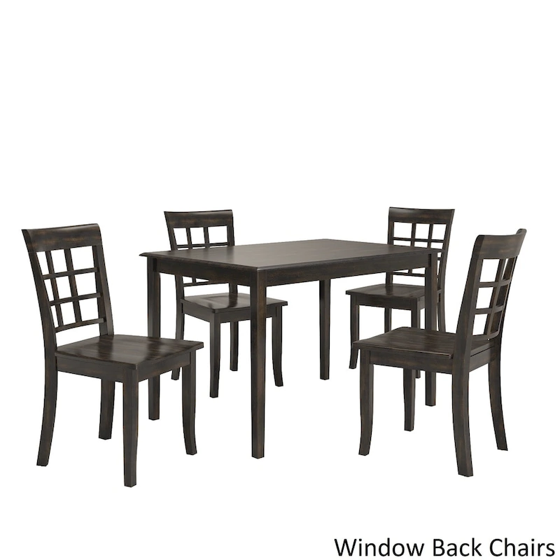 Wilmington II 48-Inch Rectangular Antique Black 5-Piece Dining Set by iNSPIRE Q Classic