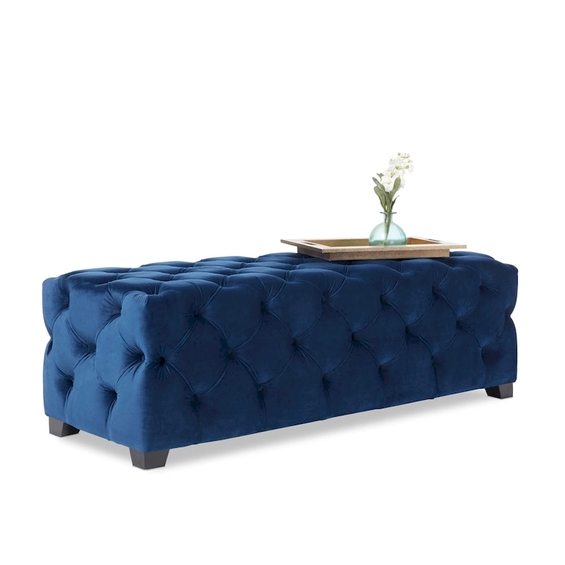 Piper Glam Tufted Velvet Ottoman Bench by Christopher Knight Home
